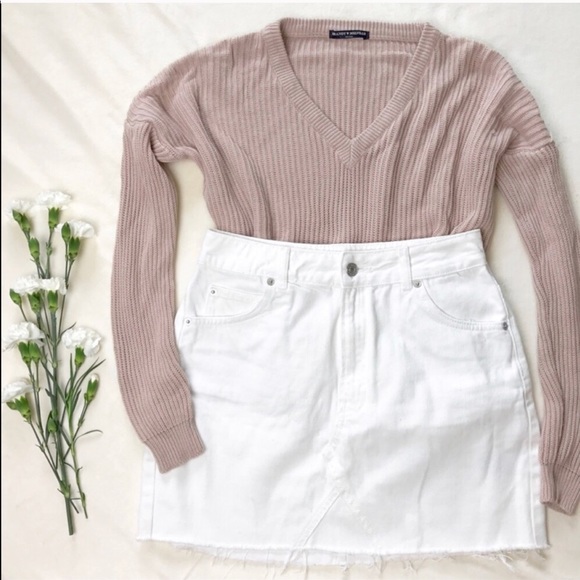 Topshop Dresses & Skirts - • Topshop White Denim Mini Skirt •